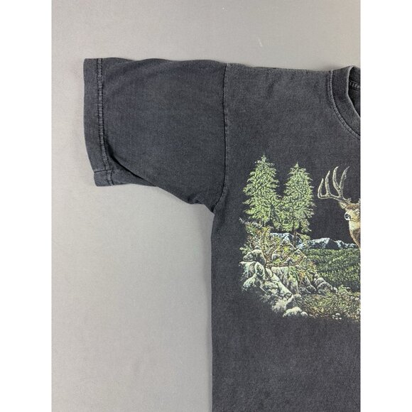 Rare Vintage 1996 Stand Out Designs Earth Nature Animal Deer Forest Black Faded - Picture 4 of 9